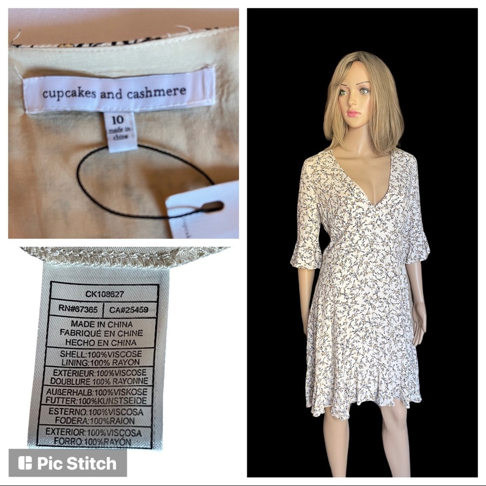 Cupcakes and cashmere Roxbury beige dress size 10 EUR 40‎